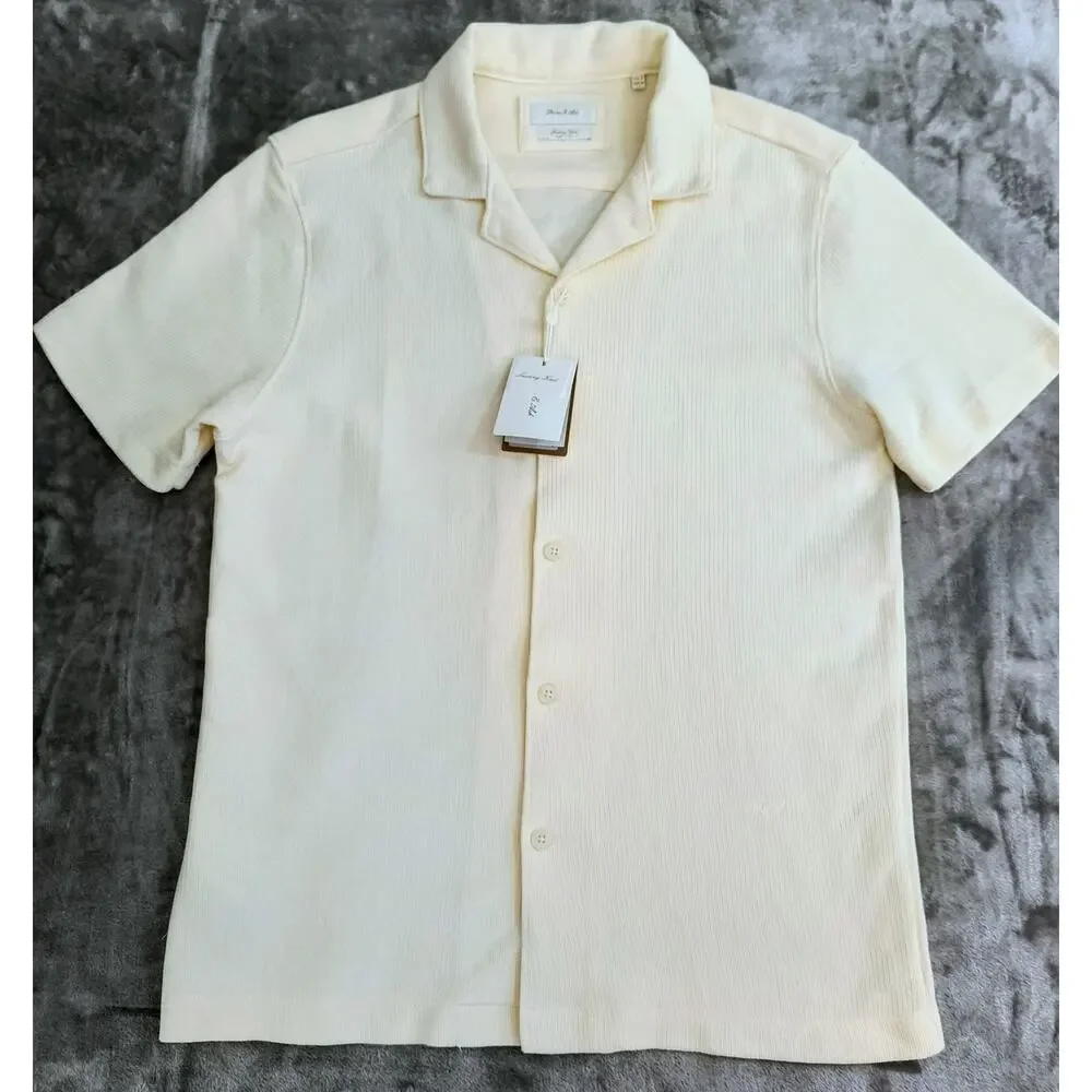 Porter and Ash Men's Cream Colored Button Down Shirt NWT Size M - Picture 1 of 13